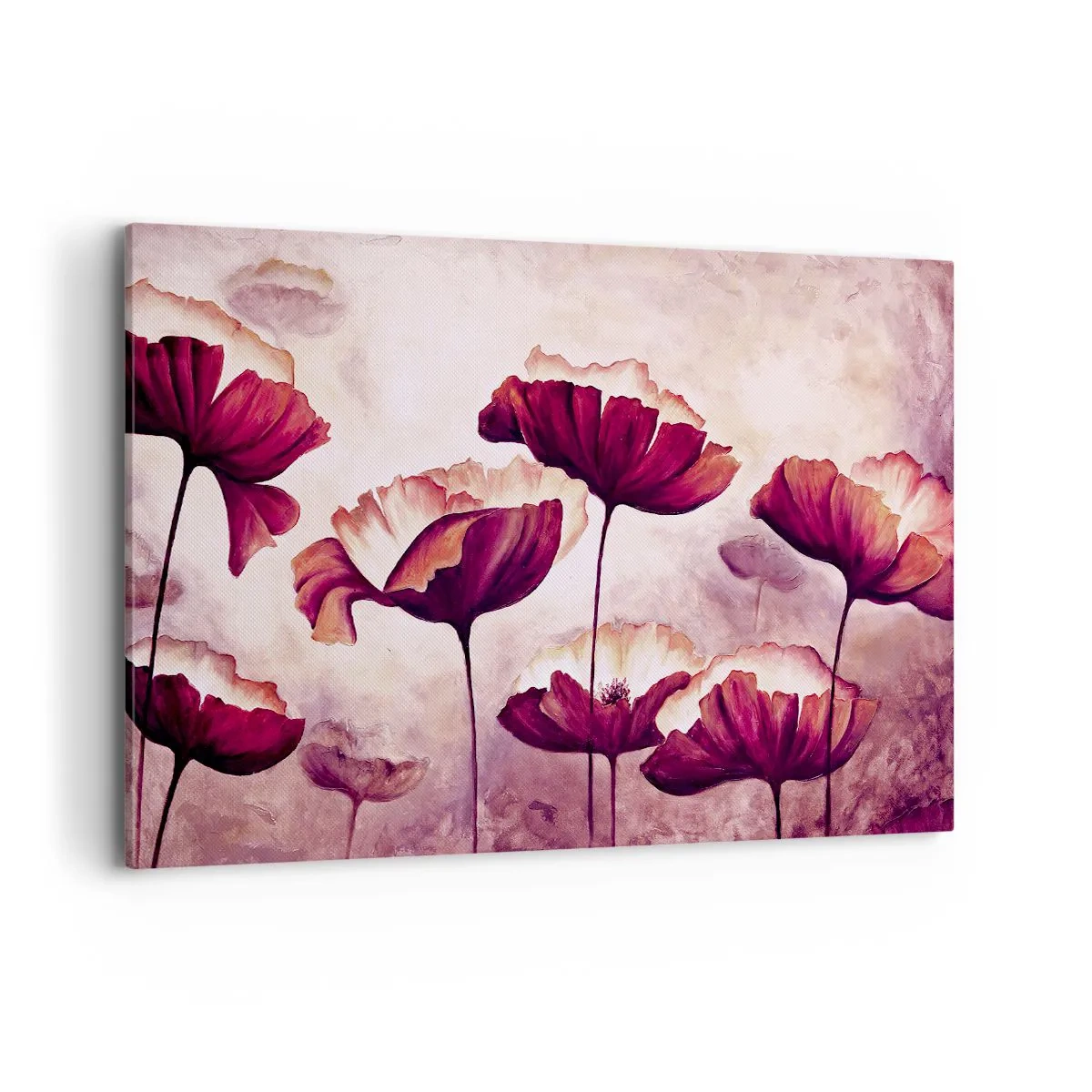 Quadro em tela - Pétala vermelha e branca - 120x80 cm