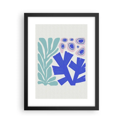 Pôster com moldura preta - Jardim subaquático - 30x40 cm