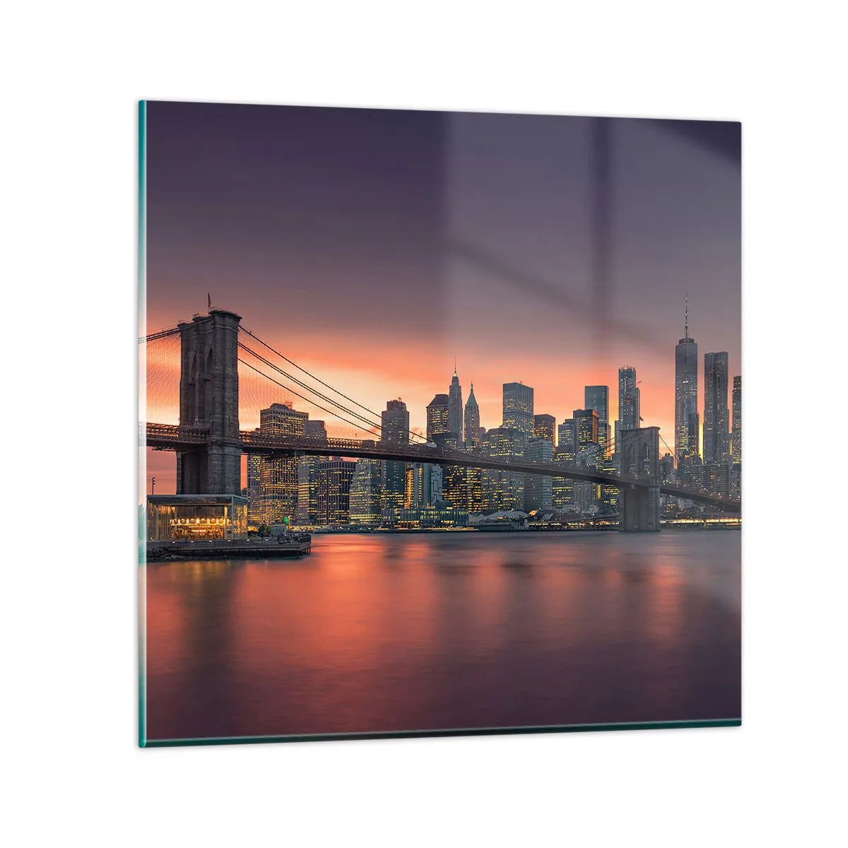 Quadro em vidro - Imersa no silêncio lilás - 70x70 cm