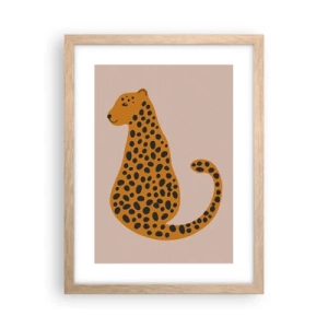 Pôster com moldura de carvalho claro - A estampa de leopardo está na moda - 30x40 cm