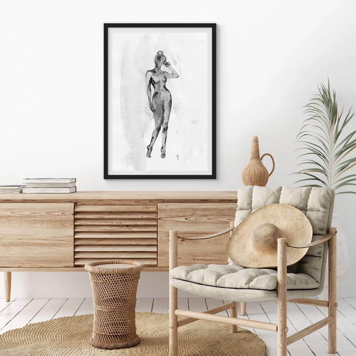 Pôster com moldura preta - Um estudo do ideal da feminilidade - 70x100 cm