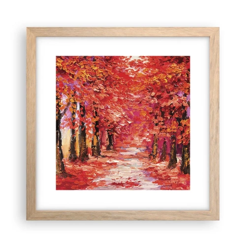 Pôster com moldura de carvalho claro - Impressão de outono - 30x30 cm