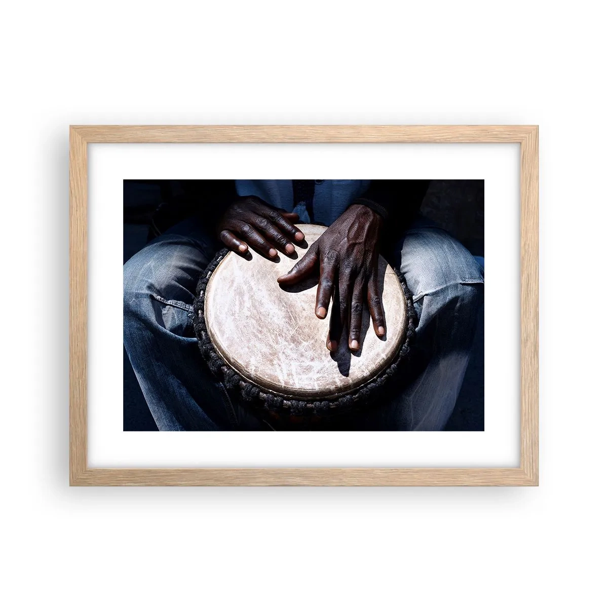 Pôster com moldura de carvalho claro - Viva no seu próprio ritmo - 40x30 cm