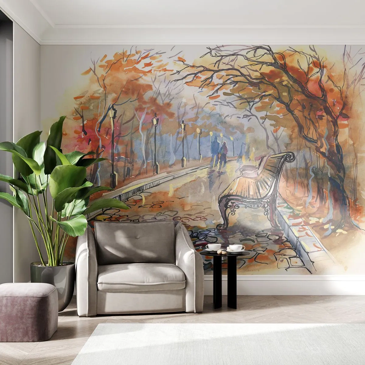 Papel de Parede Standard Eco - Juntos pelo outono - Paisagem, Parque, Outono - 400x280 cm
