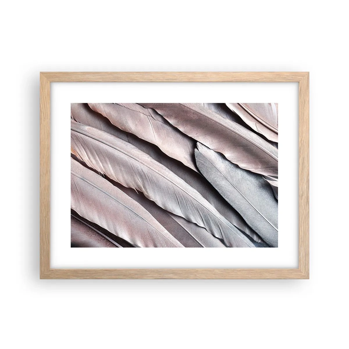 Pôster com moldura de carvalho claro - Em prateado rosa - 40x30 cm