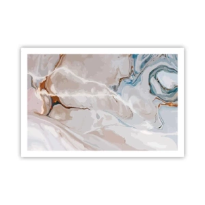 Pôster - Meandros azuis sob branco - 91x61 cm