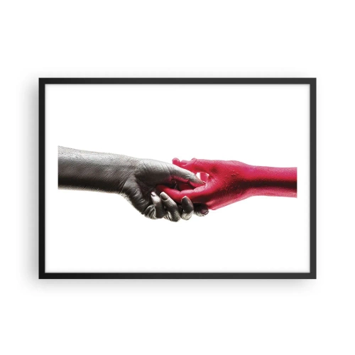 Pôster com moldura preta - Juntos, mas diferentes - 70x50 cm