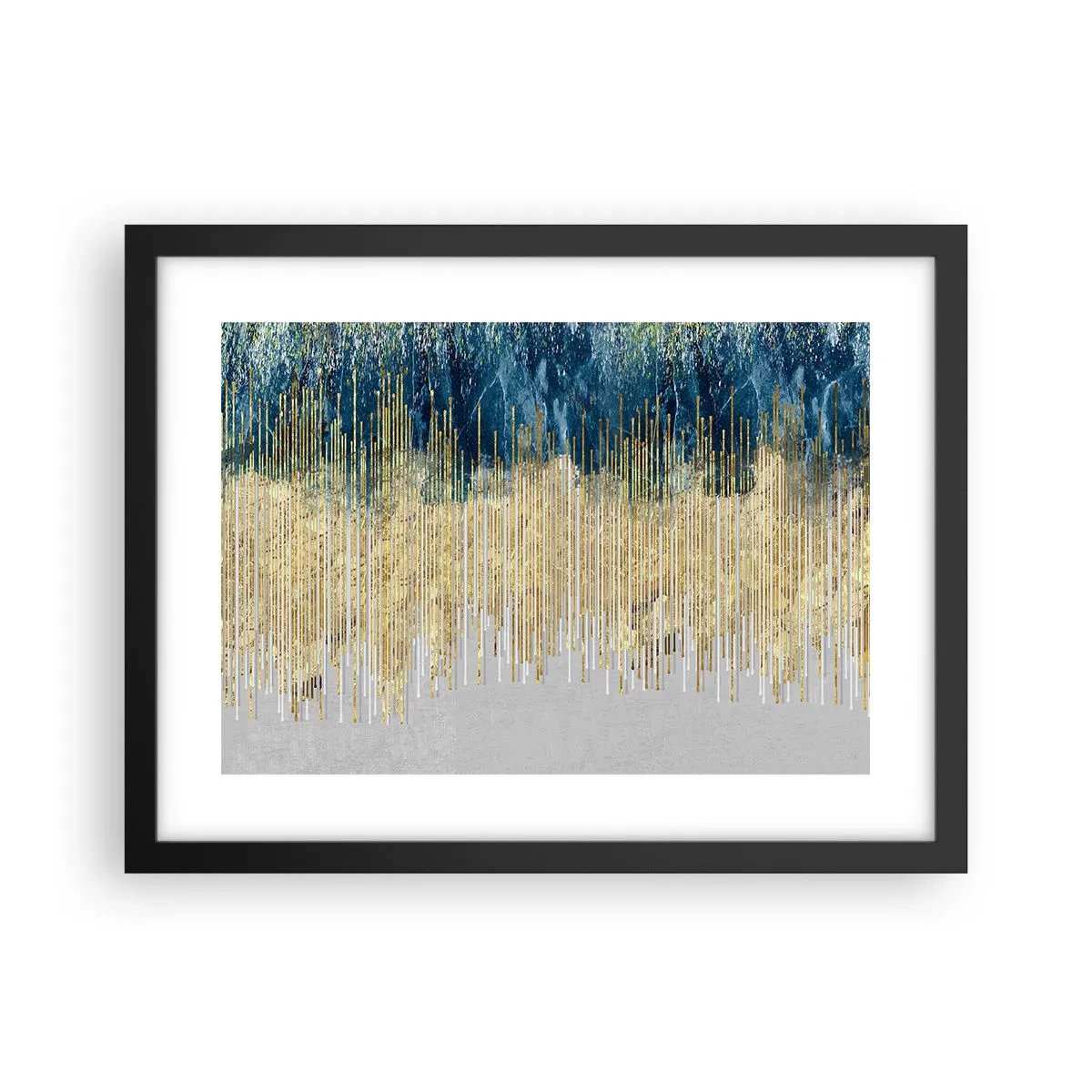 Pôster com moldura preta - Borda dourada - 40x30 cm