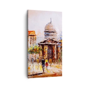 Quadro em tela - Passeio por Paris - 45x80 cm