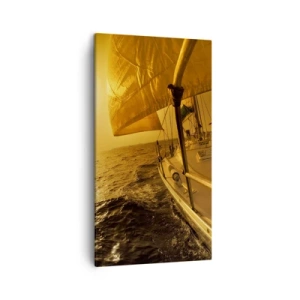 Quadro em tela - Noite dourada depois de um dia multicolorido - 45x80 cm