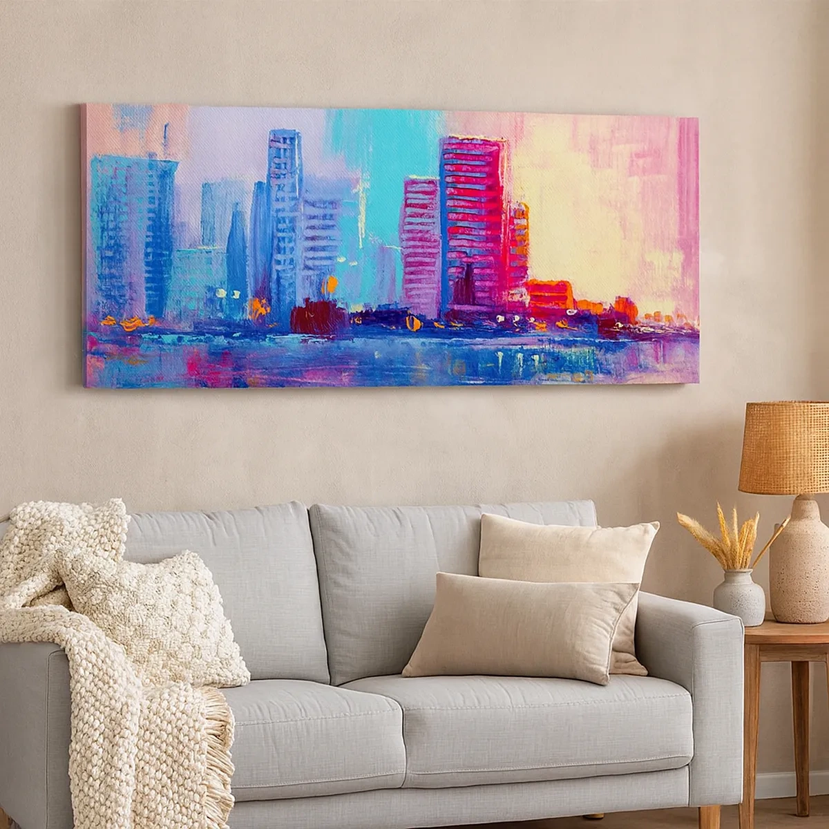 Quadro em tela - Banhada em cores - 30x30 cm