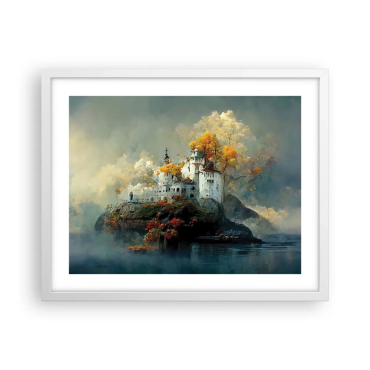 Pôster em moldura branca - O começo de uma história romântica - 50x40 cm