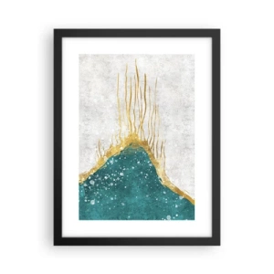 Pôster com moldura preta - Maré Dourada - 30x40 cm