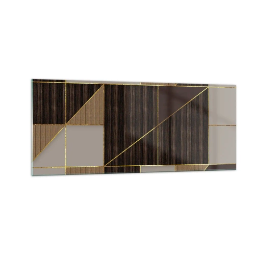 Quadro em vidro - Mosaico de bronzes e ouro - 100x40 cm