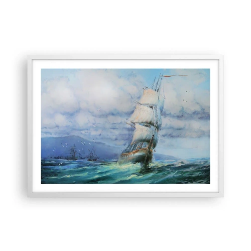 Pôster em moldura branca - Bons ventos - 70x50 cm