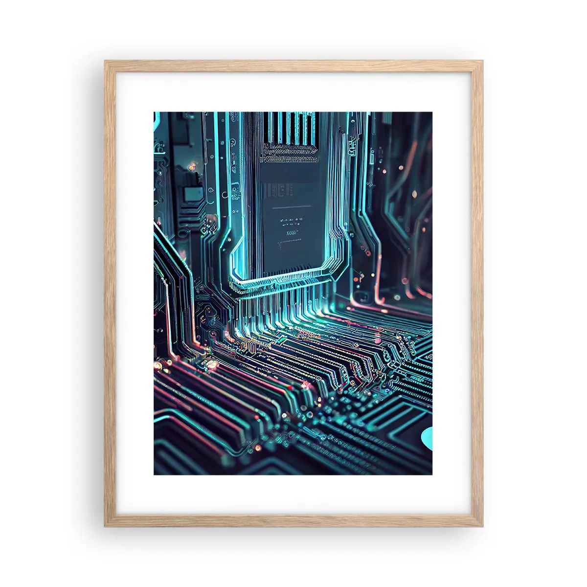 Pôster com moldura de carvalho claro - Só estou a pensar... - 40x50 cm