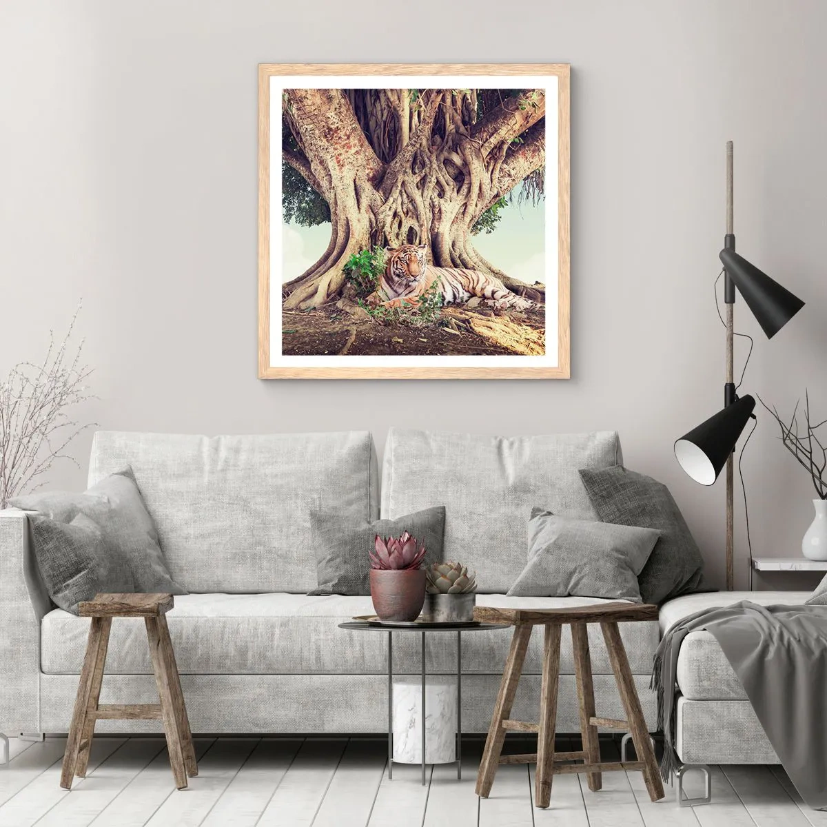 Pôster com moldura de carvalho claro - Vista do livro de Gênesis - 50x50 cm