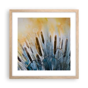 Pôster com moldura de carvalho claro - O frio da água, o calor do sol - 40x40 cm