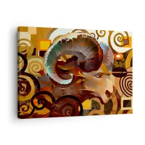 Quadro em tela - Um carneiro simbólico em uma composição abstrata - 70x50cm - Magia - religiões - rituais - Decoração de parede moderna para a sala de estar e quarto ARTTOR