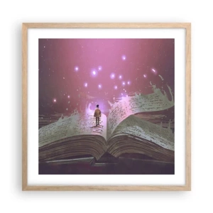 Pôster com moldura de carvalho claro - Um convite para outro mundo - leia! - 50x50 cm