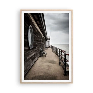 Pôster com moldura de carvalho claro - O tempo parou - 70x100 cm