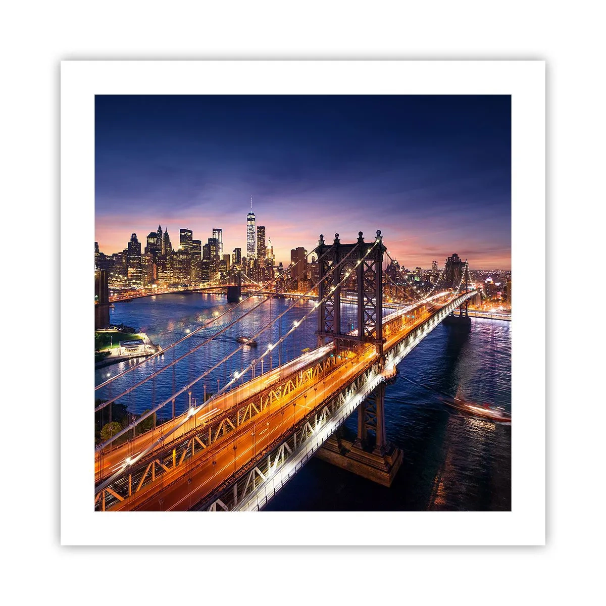 Pôster - Uma ponte luminosa para o coração da cidade - 50x50 cm
