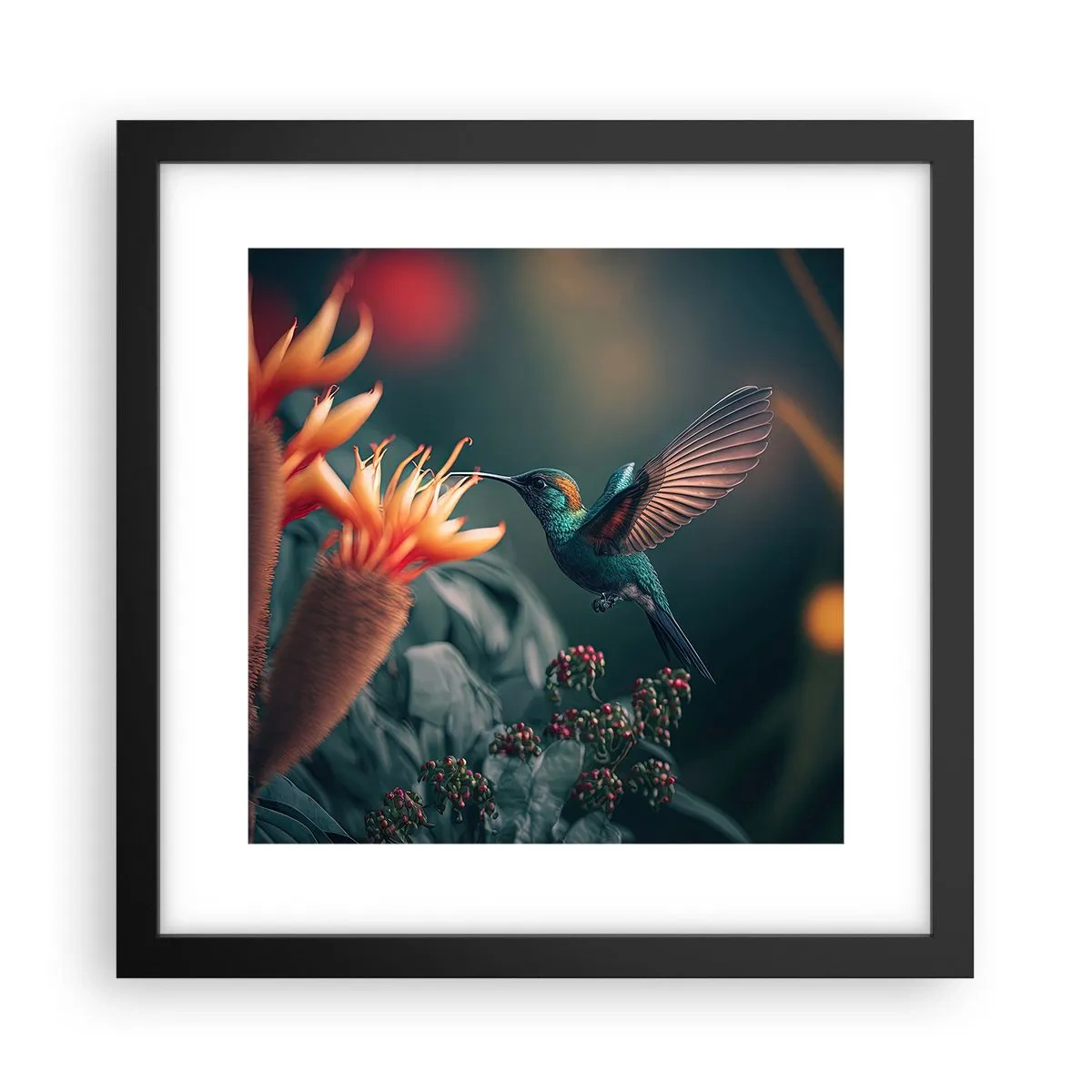 Pôster com moldura preta - Uma vida verdadeiramente colorida - 30x30 cm