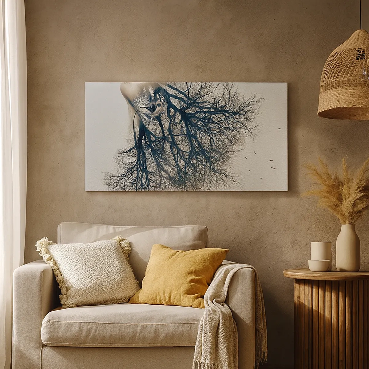 Quadro em tela - Ouvir o sussurro da árvore - 30x30 cm