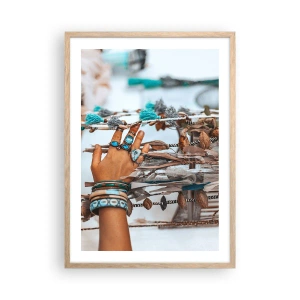 Pôster com moldura de carvalho claro - Tesouros locais - 50x70 cm
