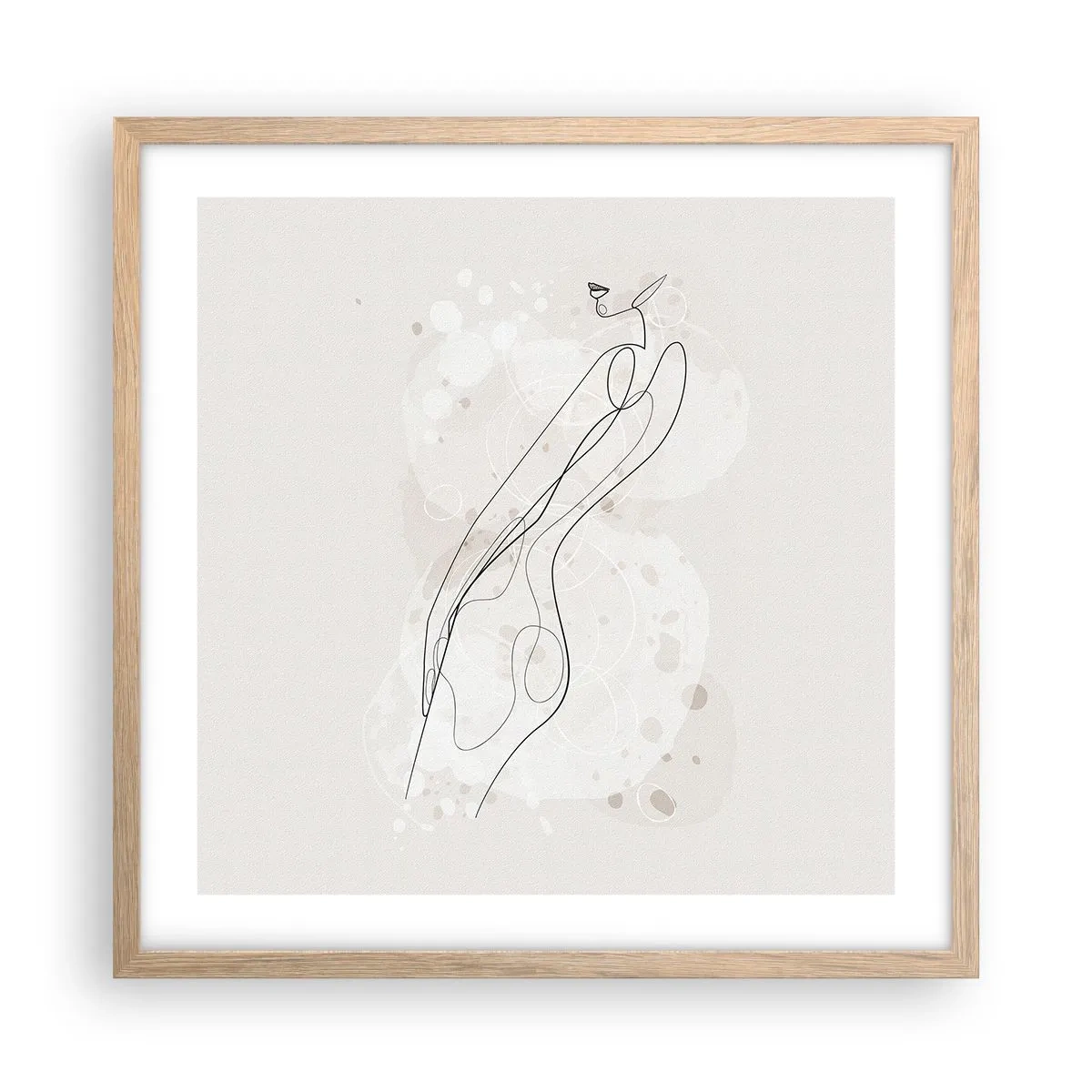 Pôster com moldura de carvalho claro - Errar o olhar - 50x50 cm