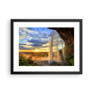 Pôster com moldura preta - O mundo por trás das gotas - 40x30 cm