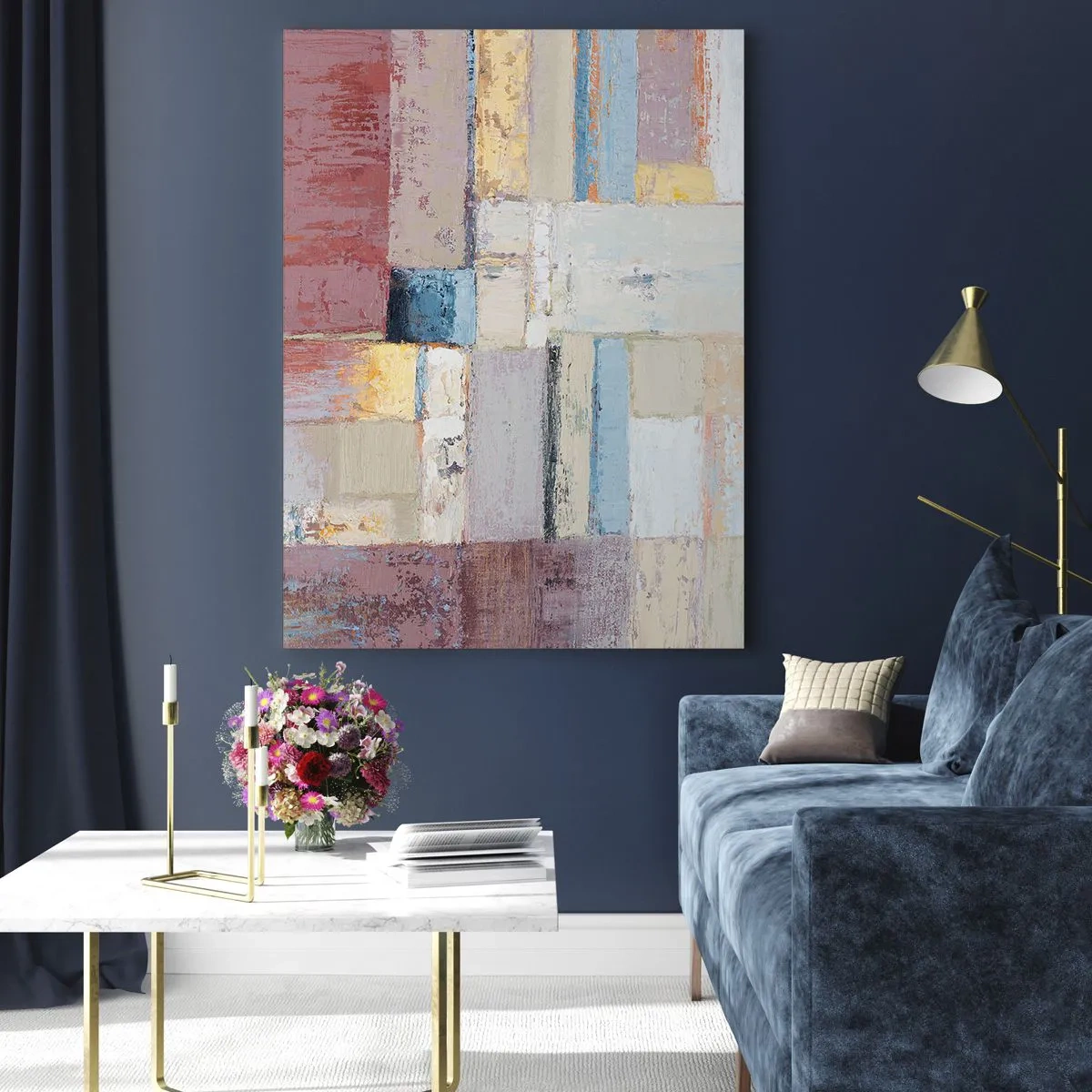 Quadro em vidro - A paz da geometria - 50x70 cm