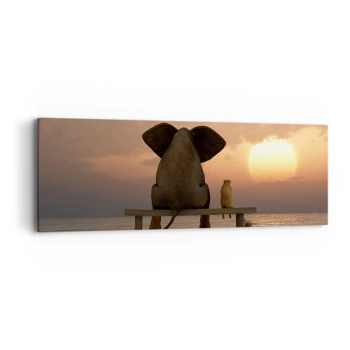 Quadro em tela - Como é bom ficarmos em silêncio juntos - 90x30 cm