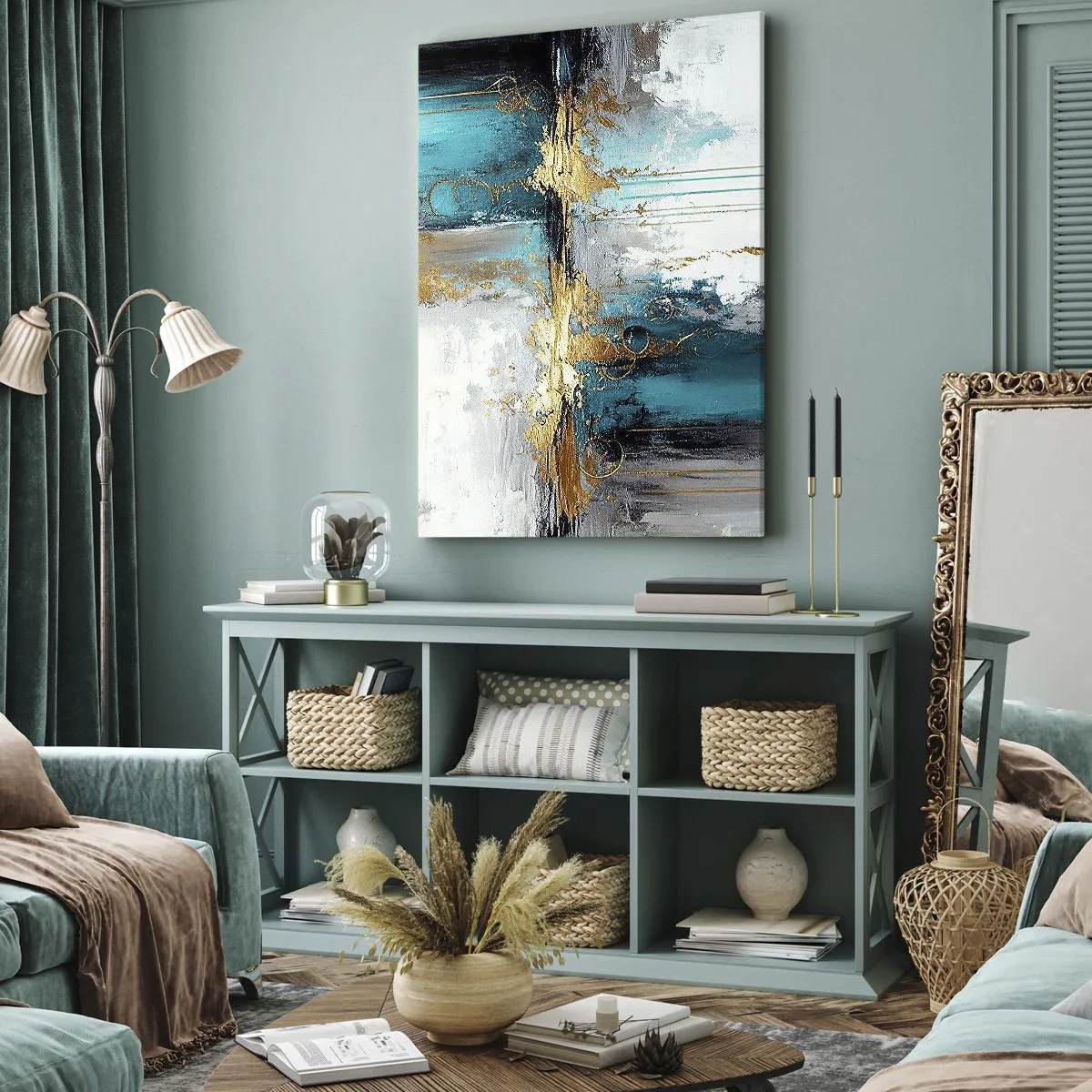 Quadro em tela - Tudo flui - 65x120 cm