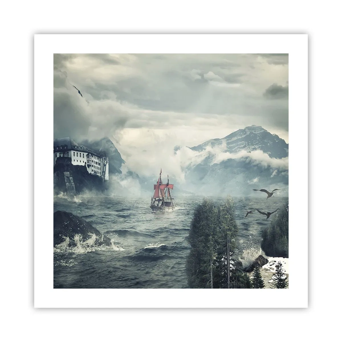 Pôster - Nas águas mágicas - 50x50 cm