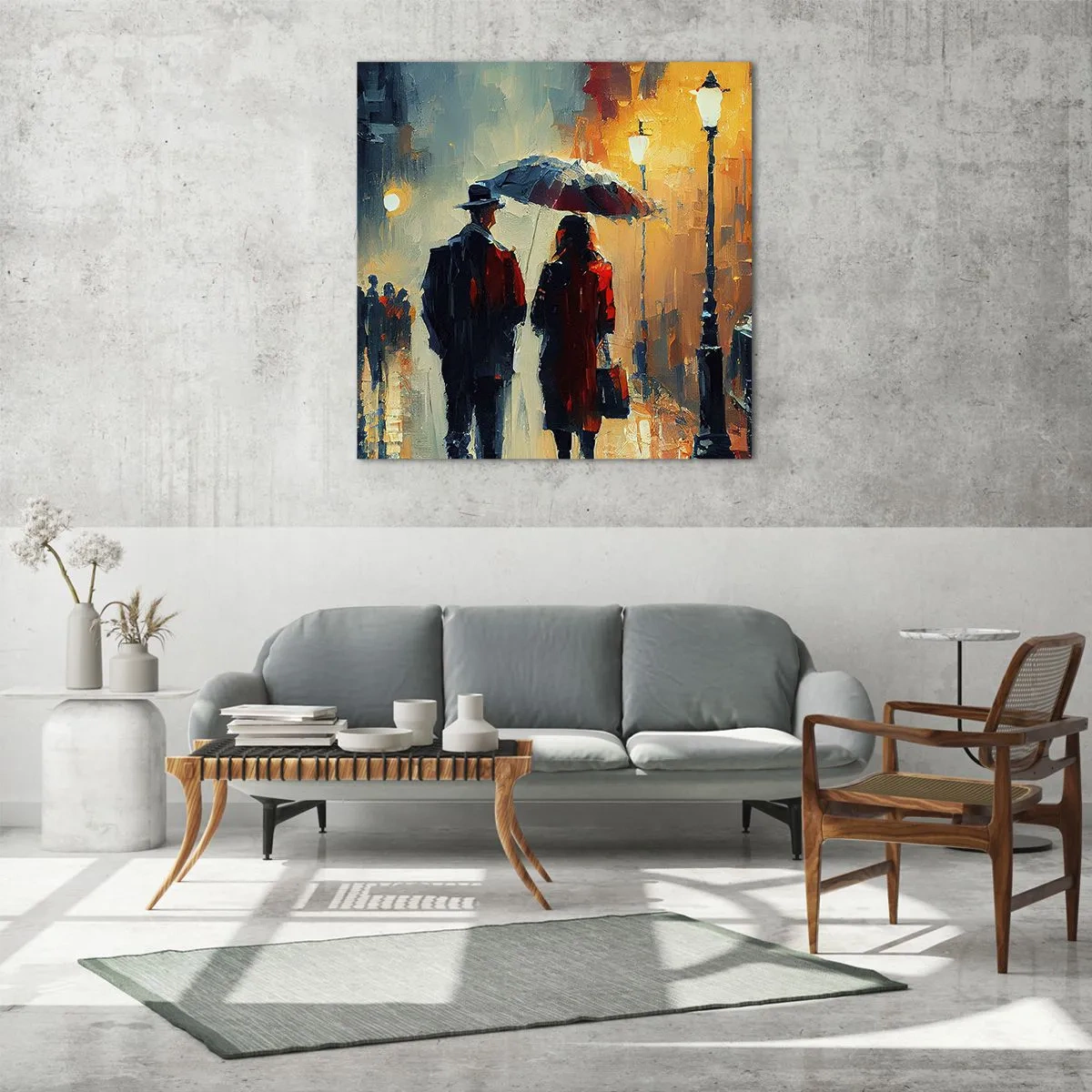 Quadro em vidro - História de amor urbano - 30x30 cm
