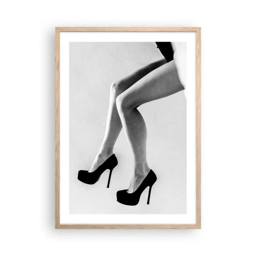 Pôster com moldura de carvalho claro - Feminilidade eterna - 50x70 cm