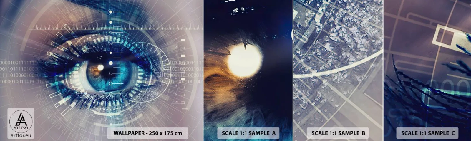 Amostra de papel de parede autocolante Deluxe Sticker - Achas que me conheces - Abstração, Olho, Gráficos - 100x30 cm