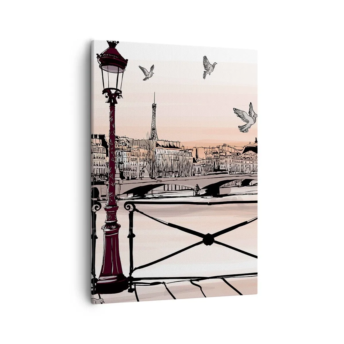 Quadro em tela - Sobre os telhados de Paris - 50x70 cm
