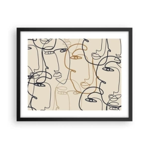 Pôster com moldura preta - Retrato multiplicado - 50x40 cm