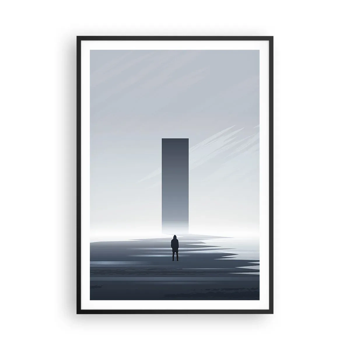 Pôster com moldura preta - Oportunidade ou ameaça? - 70x100 cm