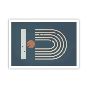 Pôster - Geometria em azul marinho - 100x70 cm