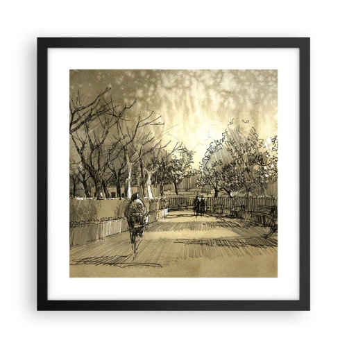 Pôster com moldura preta - Um momento capturado por uma pena - 40x40 cm