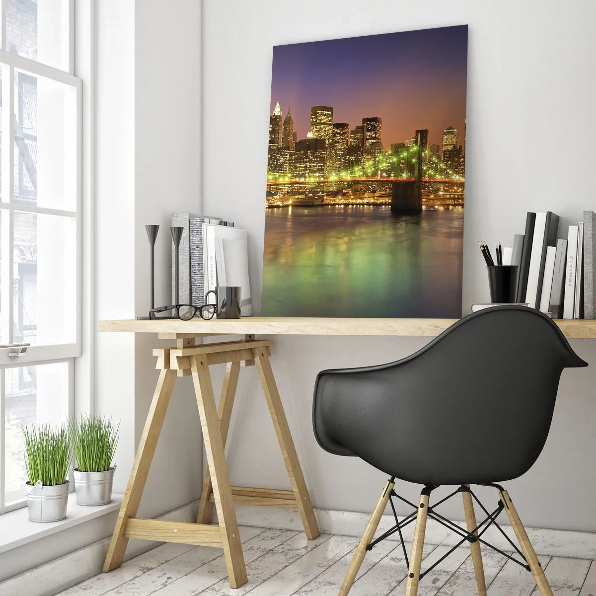 Quadro em vidro - Aqui a luz nunca se apaga - 50x70 cm