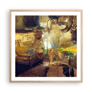 Pôster com moldura de carvalho claro - Frio, mais quente, quente - 60x60 cm