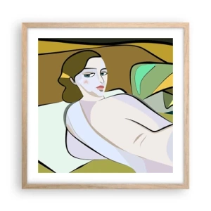 Pôster com moldura de carvalho claro - Retrato íntimo - 50x50 cm