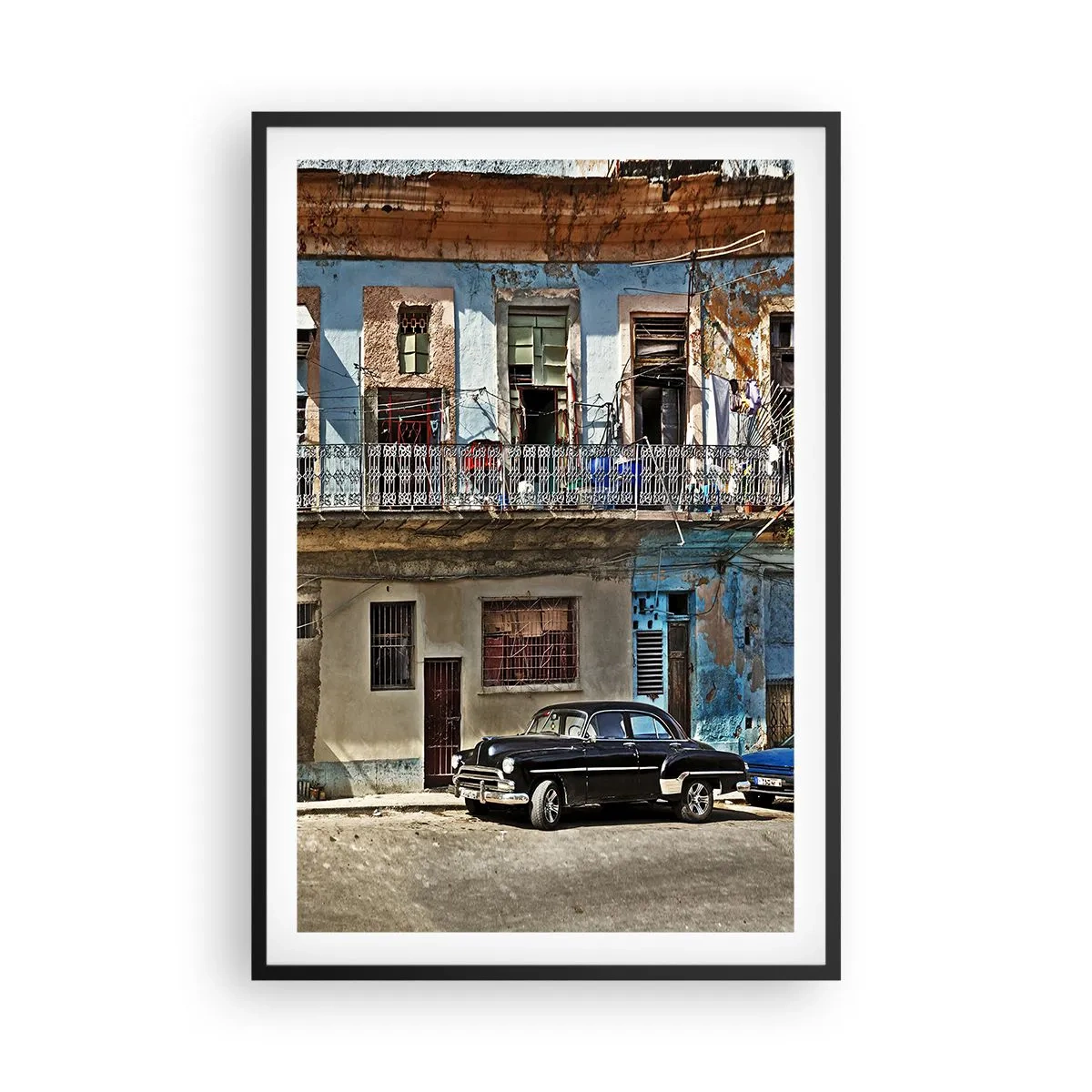 Pôster com moldura preta - Vibrações de Havana - 61x91 cm