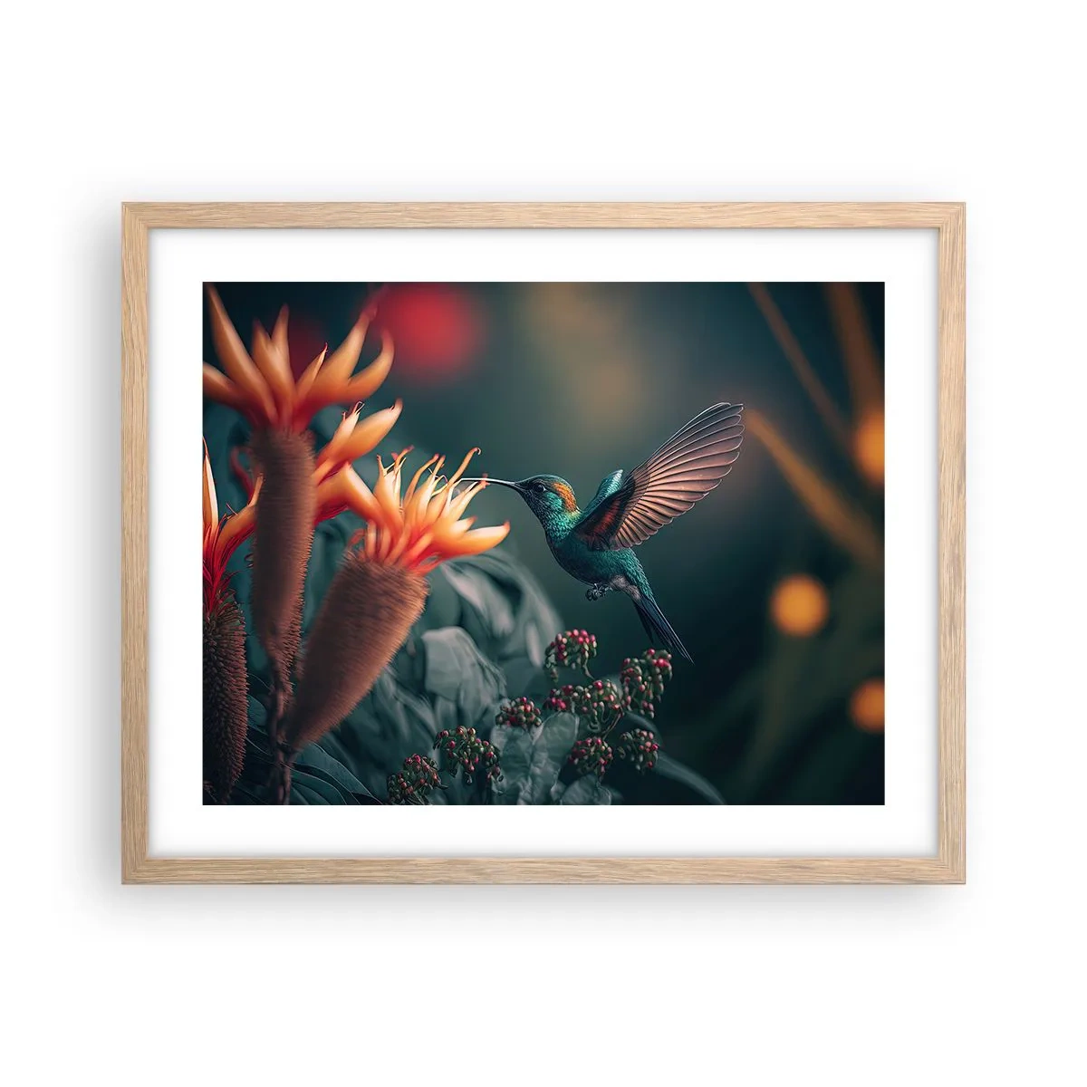 Pôster com moldura de carvalho claro - Uma vida verdadeiramente colorida - 50x40 cm