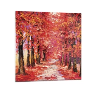 Quadro em vidro - Impressão de outono - 70x70 cm