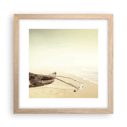 Pôster com moldura de carvalho claro - Memória dos mares do sul - 30x30 cm